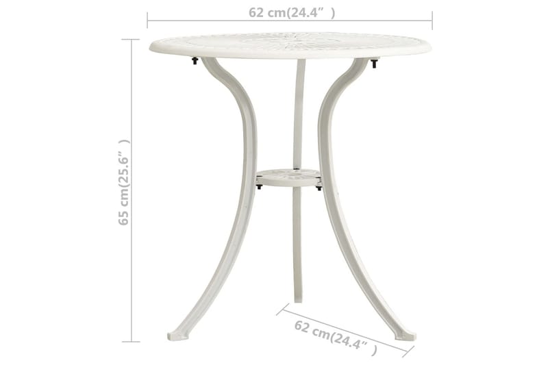 Caféset 3 delar gjuten aluminium vit - Vit - Utemöbler - Utegrupp - Cafeset