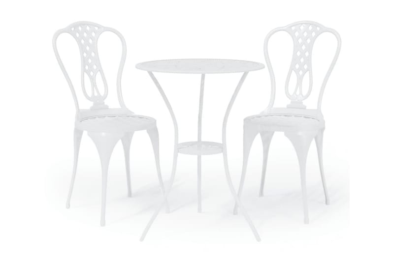 Caféset 3 delar gjuten aluminium vit - Vit - Utemöbler - Utegrupp - Cafeset