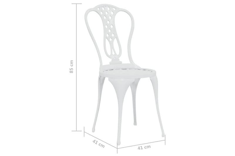 Caféset 3 delar gjuten aluminium vit - Vit - Utemöbler - Utegrupp - Cafeset