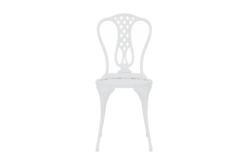 Caféset 3 delar gjuten aluminium vit - Vit - Utemöbler - Utegrupp - Cafeset