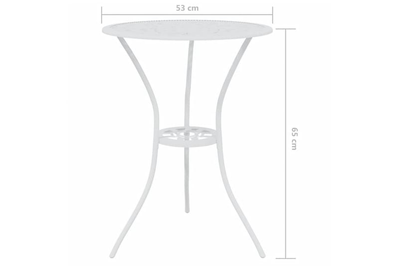 Caféset 3 delar gjuten aluminium vit - Vit - Utemöbler - Utegrupp - Cafeset