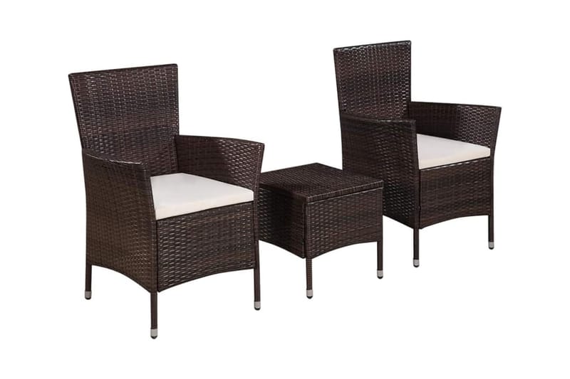 Caféset 3 delar konstrotting brun - Brun - Utemöbler - Utegrupp - Cafeset