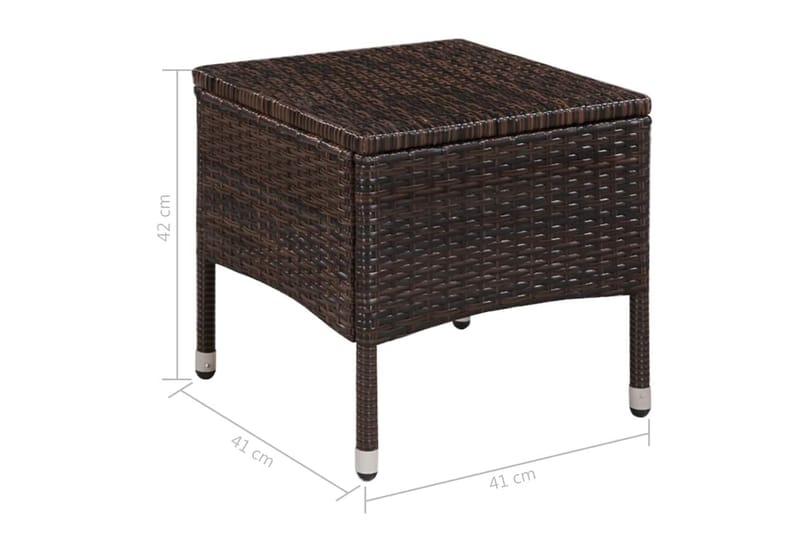 Caféset 3 delar konstrotting brun - Brun - Utemöbler - Utegrupp - Cafeset