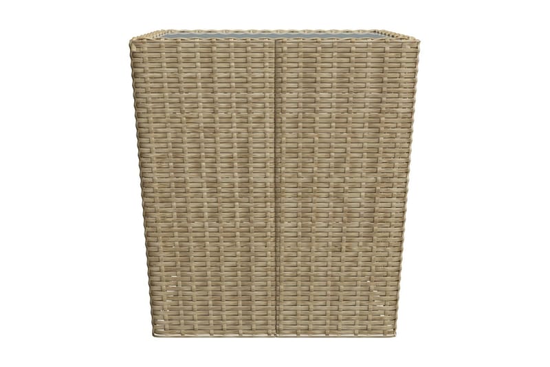 Caféset 3 delar konstrotting och härdat glas beige - Beige - Utemöbler - Utegrupp - Cafeset