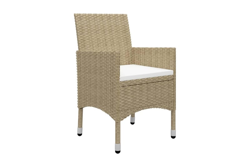 Caféset 3 delar konstrotting och härdat glas beige - Beige - Utemöbler - Utegrupp - Cafeset