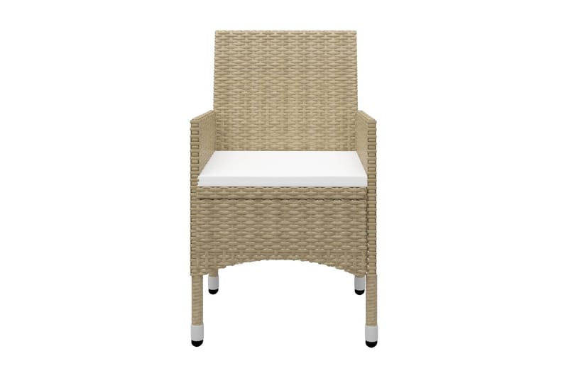 Caféset 3 delar konstrotting och härdat glas beige - Beige - Utemöbler - Utegrupp - Cafeset