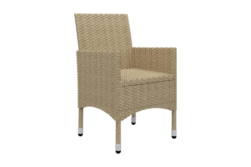 Caféset 3 delar konstrotting och härdat glas beige - Beige - Utemöbler - Utegrupp - Cafeset