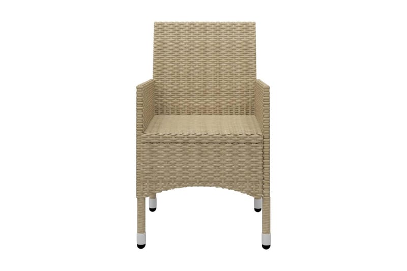 Caféset 3 delar konstrotting och härdat glas beige - Beige - Utemöbler - Utegrupp - Cafeset