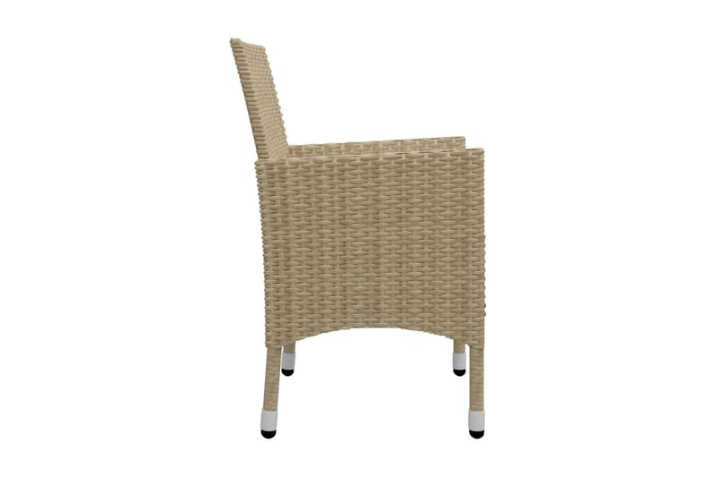 Caféset 3 delar konstrotting och härdat glas beige - Beige - Utemöbler - Utegrupp - Cafeset