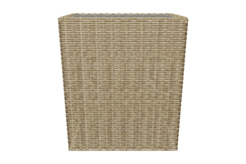 Caféset 3 delar konstrotting och härdat glas beige - Beige - Utemöbler - Utegrupp - Cafeset