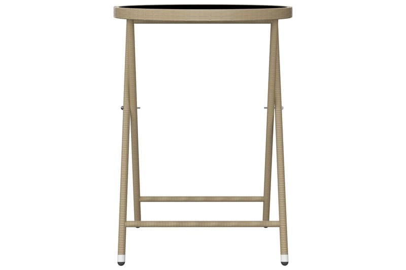 Caféset 3 delar konstrotting och härdat glas beige - Beige - Utemöbler - Utegrupp - Cafeset