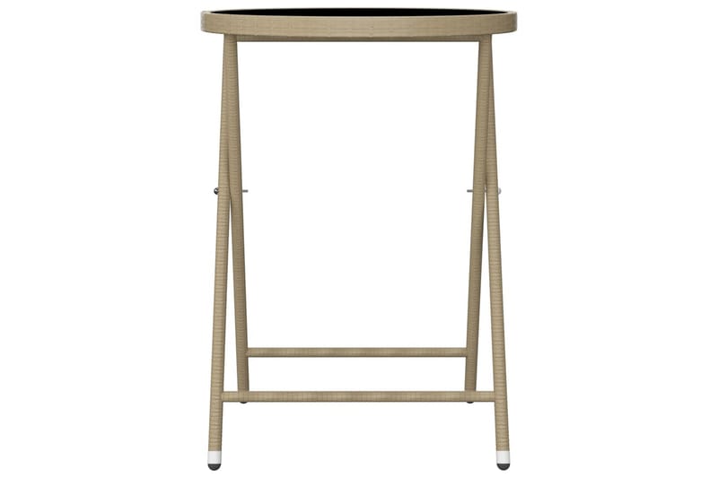 Caféset 3 delar konstrotting och härdat glas beige - Beige - Balkonggrupp & balkongset - Cafeset