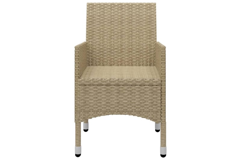 Caféset 3 delar konstrotting och härdat glas beige - Beige - Utemöbler - Utegrupp - Cafeset