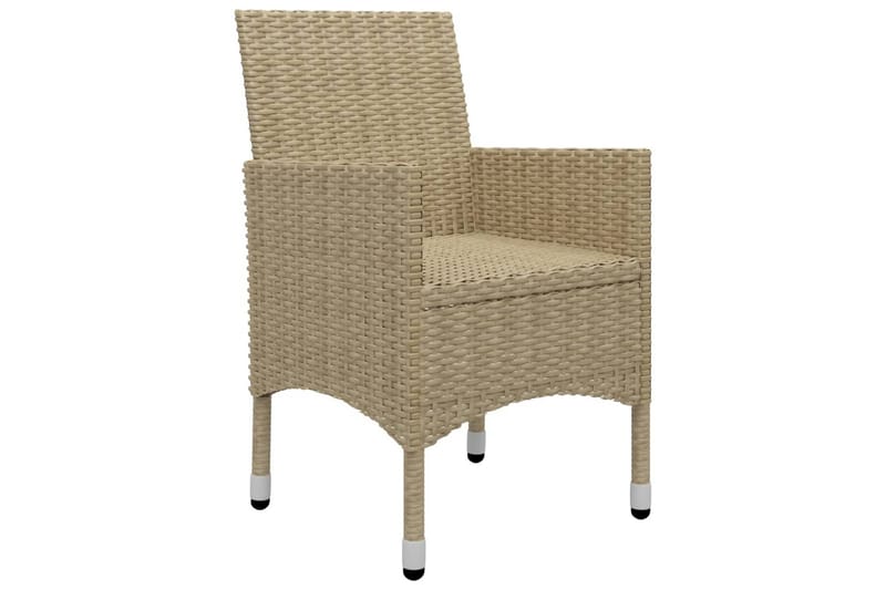 Caféset 3 delar konstrotting och härdat glas beige - Beige - Utemöbler - Utegrupp - Cafeset