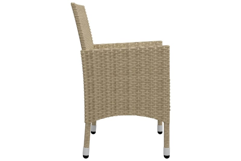 Caféset 3 delar konstrotting och härdat glas beige - Beige - Utemöbler - Utegrupp - Cafeset
