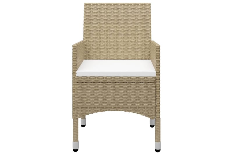 Caféset 3 delar konstrotting och härdat glas beige - Beige - Utemöbler - Utegrupp - Cafeset
