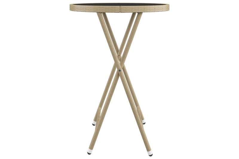 Caféset 3 delar konstrotting och härdat glas beige - Beige - Utemöbler - Utegrupp - Cafeset