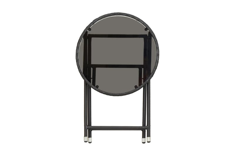 Caféset 3 delar konstrotting och härdat glas svart - Svart - Utemöbler - Utegrupp - Cafeset