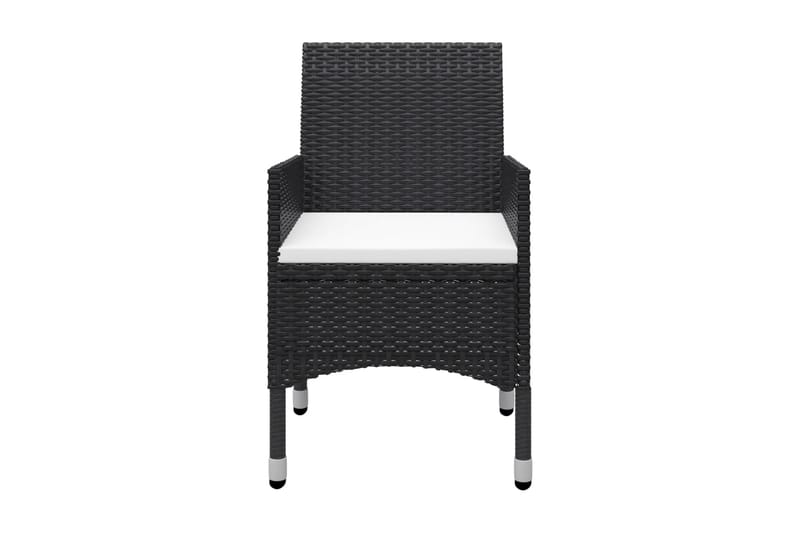 Caféset 3 delar konstrotting och härdat glas svart - Svart - Utemöbler - Utegrupp - Cafeset