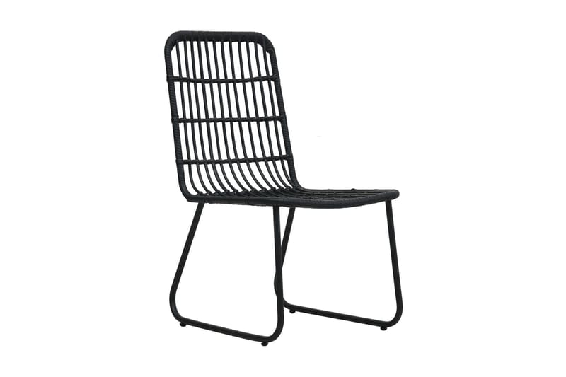 Caféset 3 delar konstrotting svart - Svart - Utemöbler - Utegrupp - Cafeset