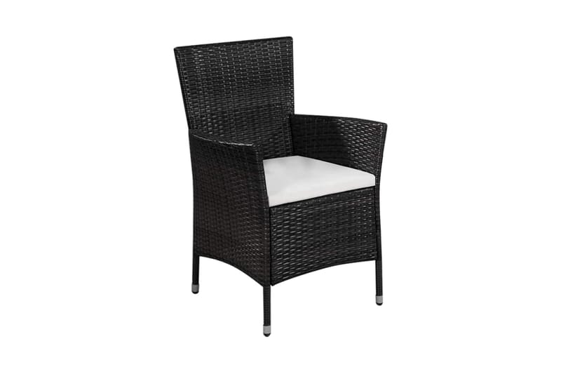 Caféset 3 delar konstrotting svart - Svart - Utemöbler - Utegrupp - Cafeset