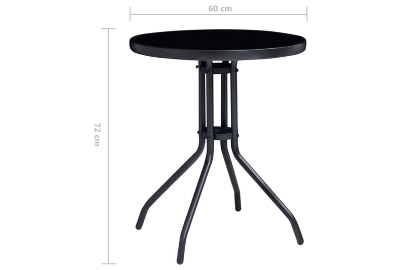 Caféset 3 delar svart och antracit - Svart - Utemöbler - Utegrupp - Cafeset