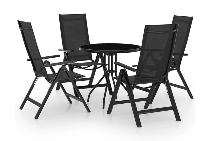 Caféset 5 delar svart och antracit - Svart - Utemöbler - Utegrupp - Cafeset
