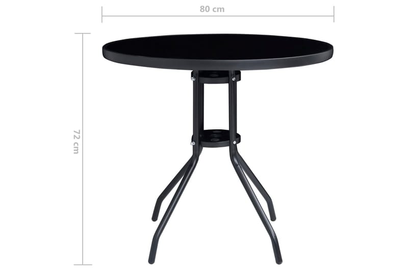 Caféset 5 delar svart och antracit - Svart - Utemöbler - Utegrupp - Cafeset