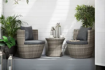 Capri Balkongmöbelset 54 cm - Grå - Utemöbler - Utegrupp - Cafeset