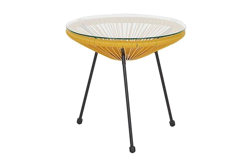 Cayaco Balkongset 70 cm + 2 Utestolar - Konstrotting/Gul - Utemöbler - Utegrupp - Cafeset