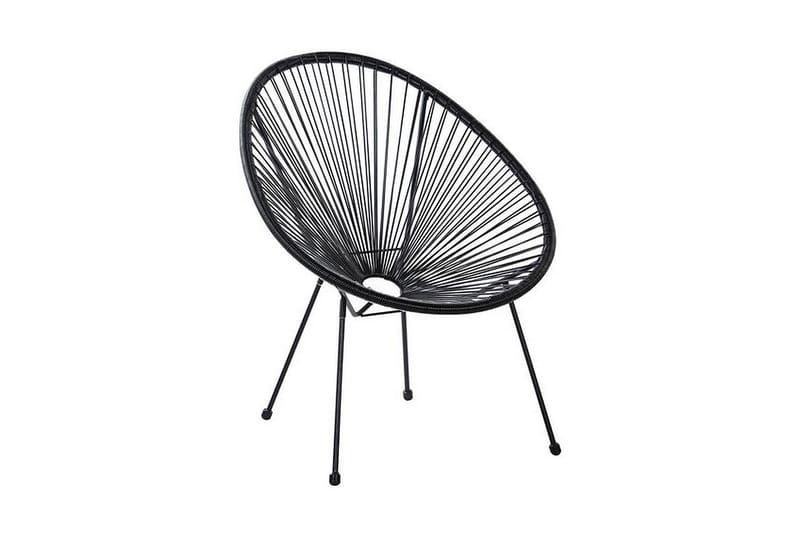 Cayaco Balkongset 70 cm + 2 Utestolar - Konstrotting/Svart - Utemöbler - Utegrupp - Cafeset