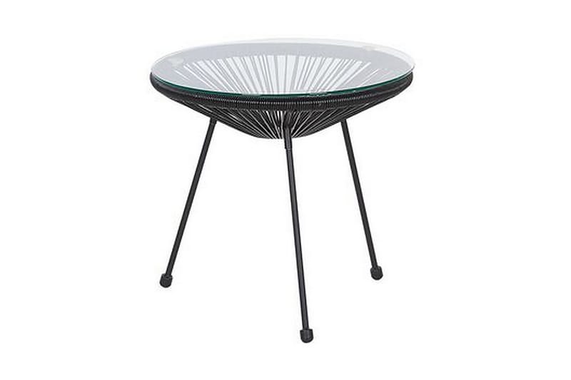 Cayaco Balkongset 70 cm + 2 Utestolar - Konstrotting/Svart - Utemöbler - Utegrupp - Cafeset