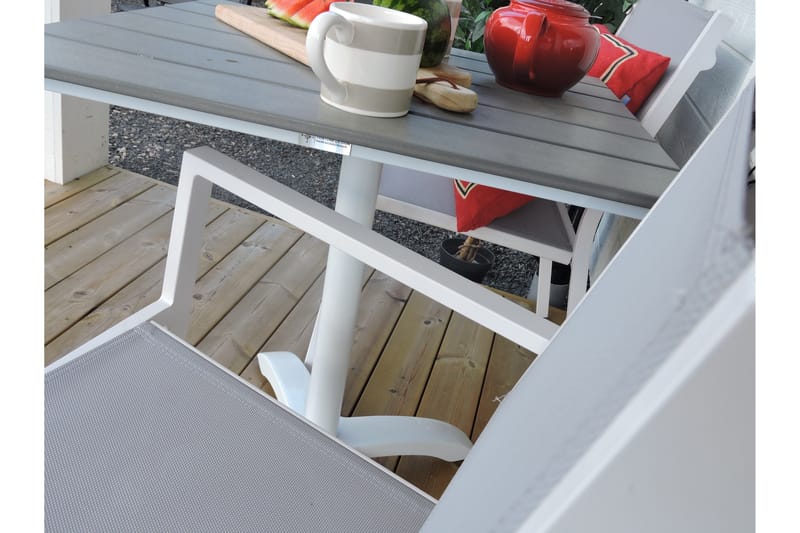 Colorado Caféset 70 cm + 2 st Copacabana Karmstolar - Vit - Utemöbler - Balkong - Balkongmöbler - Balkonggrupp & balkongset