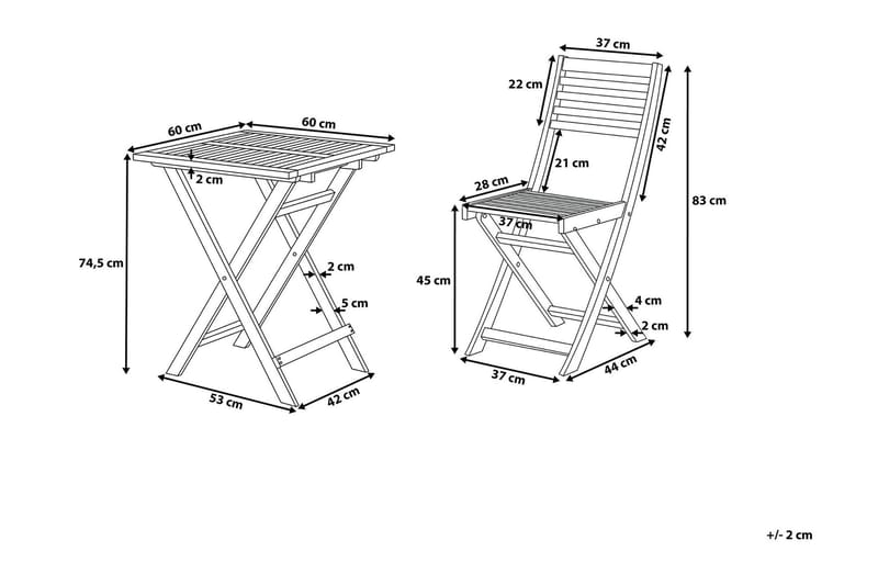 Cordido Caféset - Vit - Utemöbler - Utegrupp - Cafeset