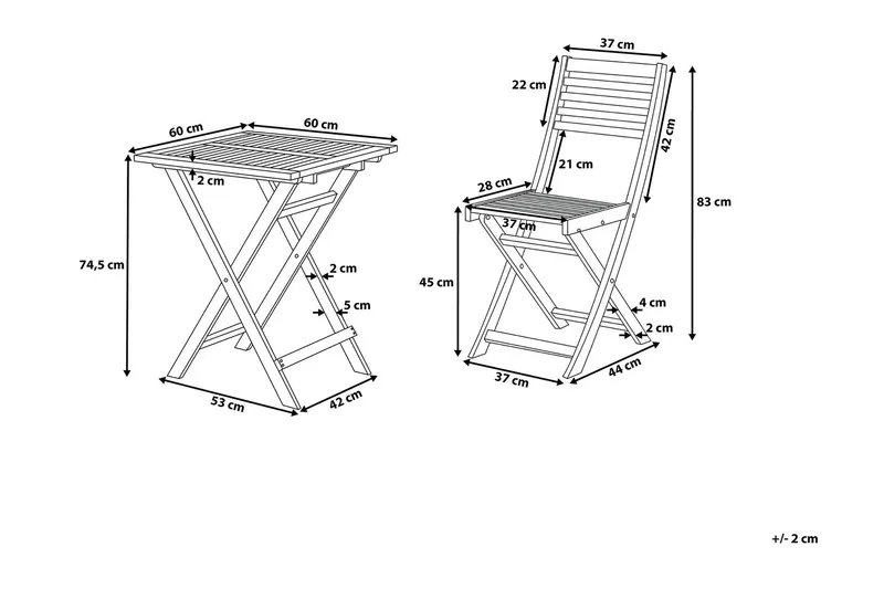 Cordido Caféset - Vit - Utemöbler - Utegrupp - Cafeset
