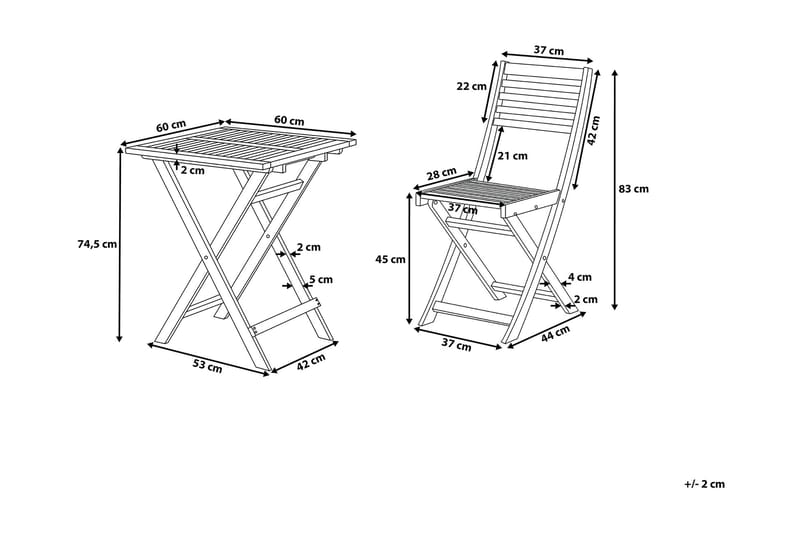 Fiji Balkongset 60 cm - Gul - Balkonggrupp & balkongset - Cafeset