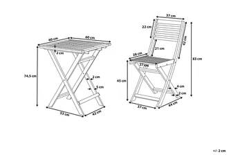 Fiji Balkongset 60 cm - Gul - Utemöbler - Utegrupp - Cafeset