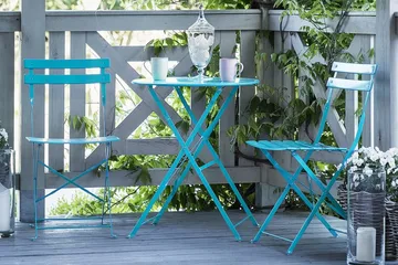 Fiori Balkongset 52 cm - Blå - Utemöbler - Utegrupp - Cafeset