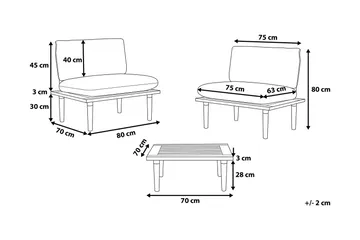 Frascati Balkongmöbelset 80 cm - Grå - Utemöbler - Utegrupp - Cafeset