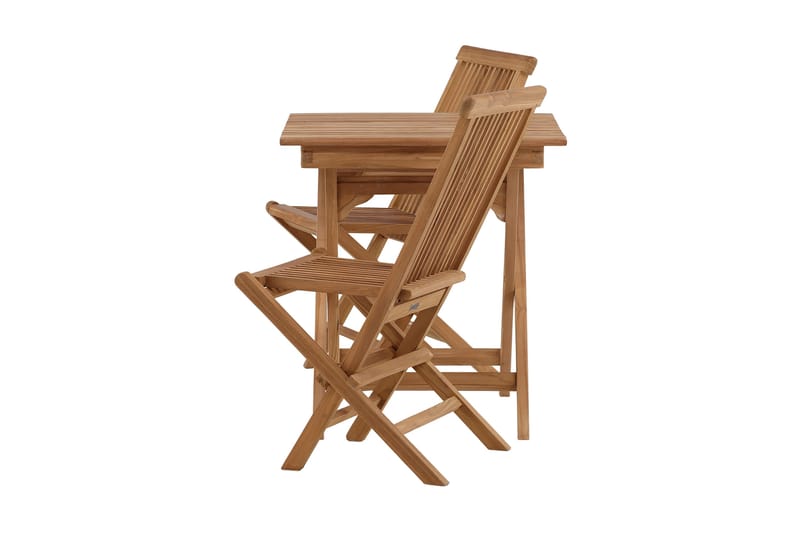 Ghana Caféset 70 cm + 2 Kenya Hopfällbara Karmsttolar - Brun - Utemöbler - Balkong - Balkongmöbler - Balkonggrupp & balkongset