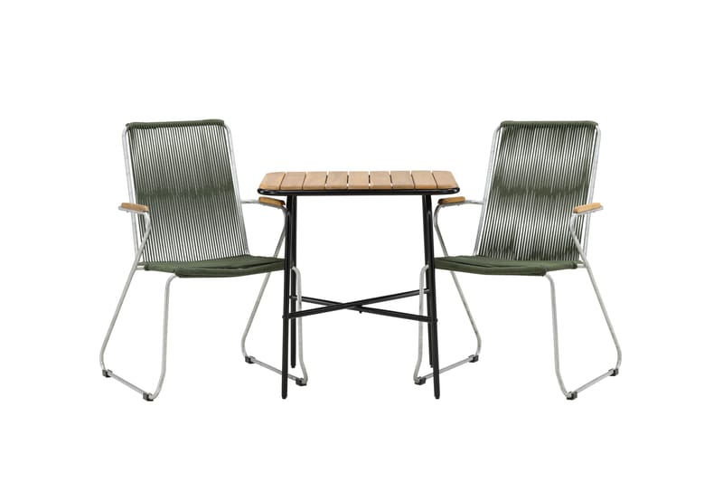 Holmbeck Caféset 70 cm + 2 st Bois Karmstolar Grön/Brun - Balkonggrupp & balkongset - Cafeset