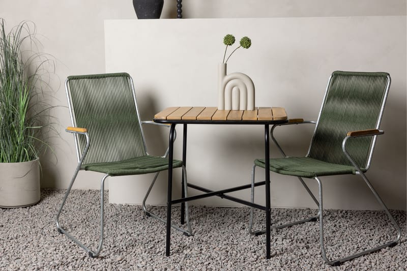 Holmbeck Caféset 70 cm + 2 st Bois Karmstolar Grön/Brun - Balkonggrupp & balkongset - Cafeset