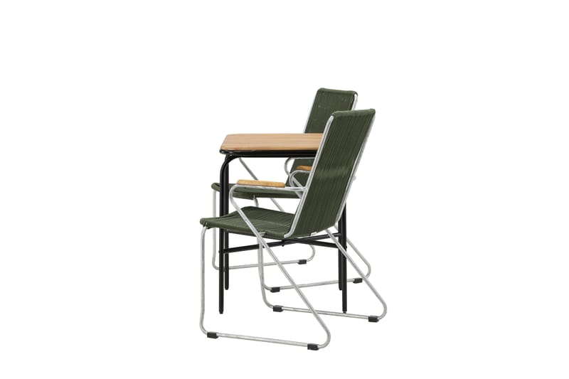 Holmbeck Caféset 70 cm + 2 st Bois Karmstolar - Grön/Brun - Utemöbler - Balkong - Balkongmöbler - Balkonggrupp & balkongset