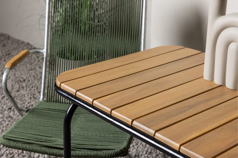 Holmbeck Caféset 70 cm + 2 st Bois Karmstolar - Grön/Brun - Utemöbler - Balkong - Balkongmöbler - Balkonggrupp & balkongset