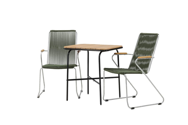 Holmbeck Caféset 70 cm + 2 st Bois Karmstolar - Grön/Brun - Utemöbler - Balkong - Balkongmöbler - Balkonggrupp & balkongset