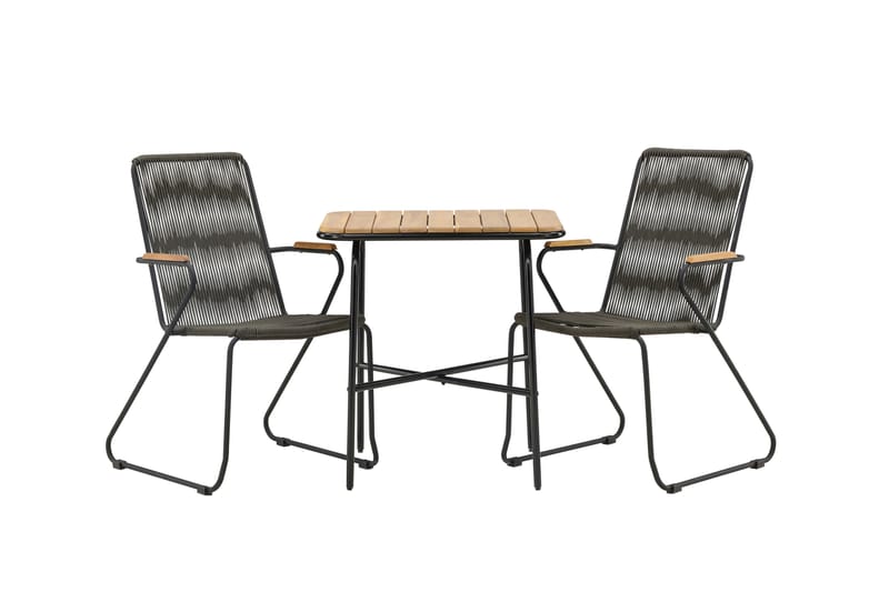 Holmbeck Caféset 70 cm + 2 st Bois Karmstolar Svart/Brun - Balkonggrupp & balkongset - Cafeset