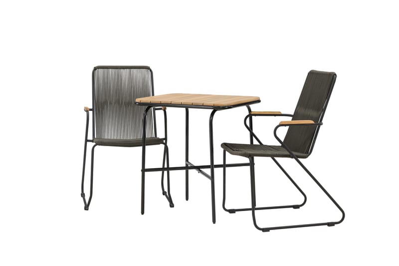 Holmbeck Caféset 70 cm + 2 st Bois Karmstolar Svart/Brun - Balkonggrupp & balkongset - Cafeset