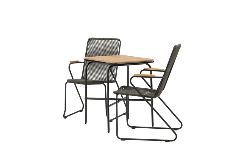 Holmbeck Caféset 70 cm + 2 st Bois Karmstolar Svart/Brun - Balkonggrupp & balkongset - Cafeset