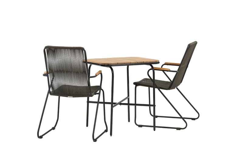 Holmbeck Caféset 70 cm + 2 st Bois Karmstolar Svart/Brun - Balkonggrupp & balkongset - Cafeset