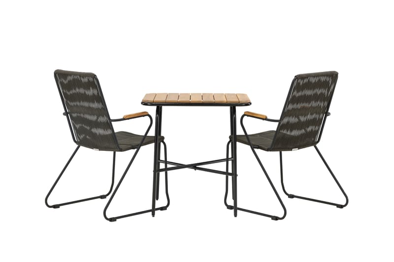 Holmbeck Caféset 70 cm + 2 st Bois Karmstolar Svart/Brun - Balkonggrupp & balkongset - Cafeset